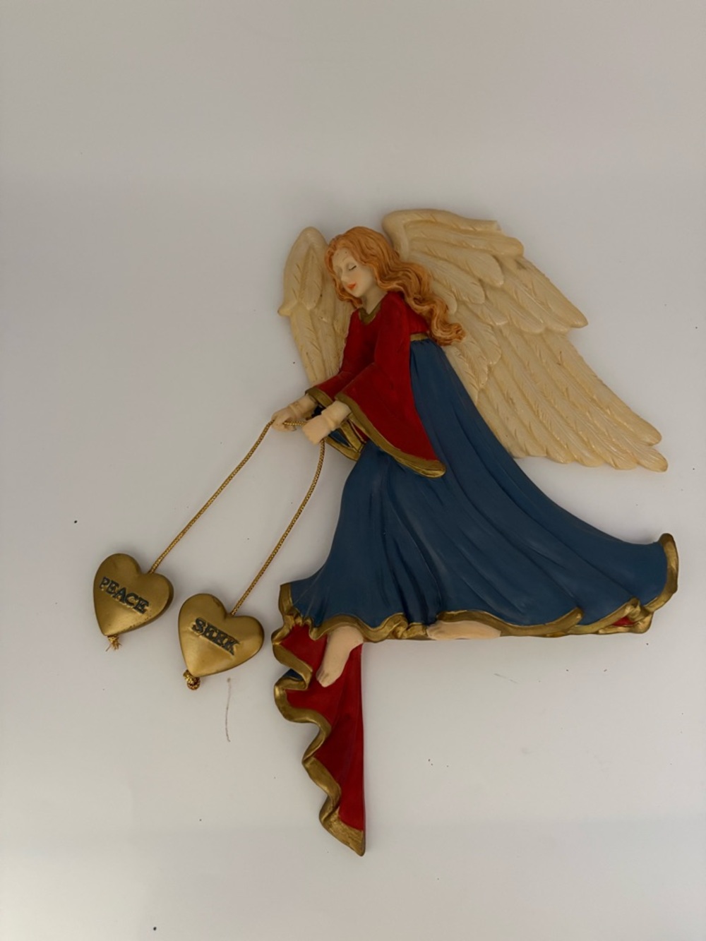 VTG 1998 House of Lloyd “Seek Peace” Angel, Joy. Wall/Stand Decor.Resin Read